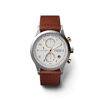 ساعت مچی عقربه ای تریوا مدل Ivory Lansen Chrono Brown classic