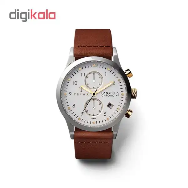 ساعت مچی عقربه ای تریوا مدل Ivory Lansen Chrono Brown classic