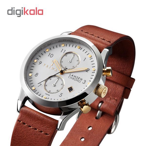 ساعت مچی عقربه ای تریوا مدل Ivory Lansen Chrono Brown classic -  - 3