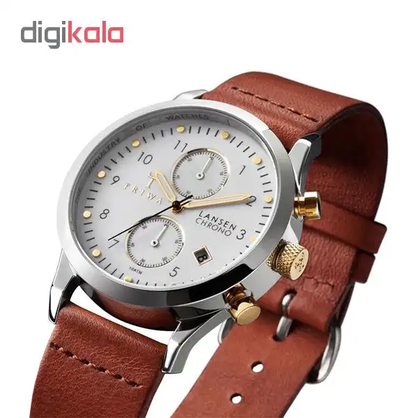 ساعت مچی عقربه ای تریوا مدل Ivory Lansen Chrono Brown classic