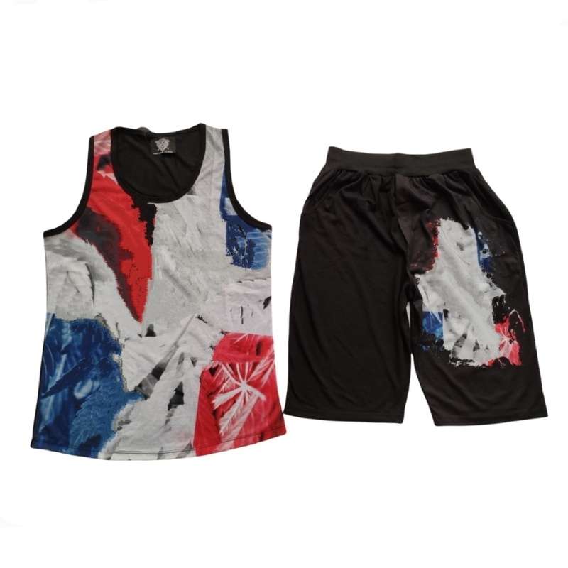 ست تاپ و شلوارک مردانه مدل آبرنگی