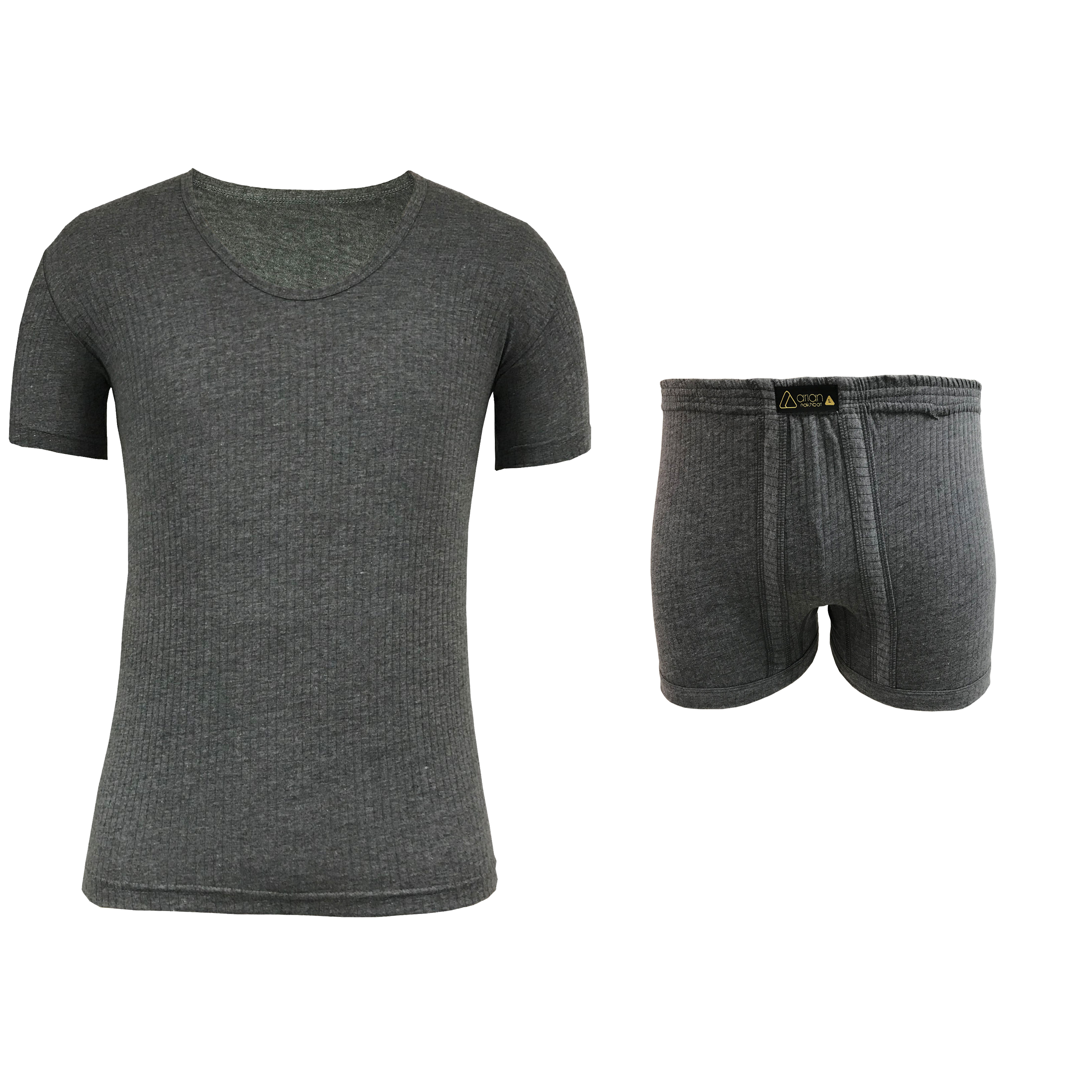 ست شورت و زیرپوش مردانه آریان نخ باف مدل 1625