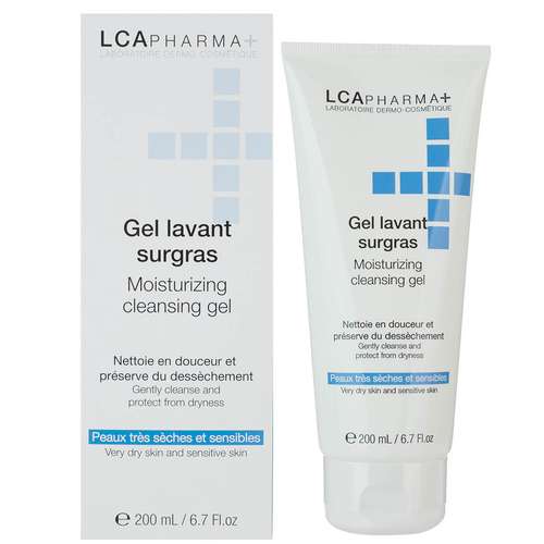 ژل شستشوی صورت ال سی ای فارما مدل Gel Lavant Surgras مخصوص پوست خشک و حساس حجم 200 میلی لیتر