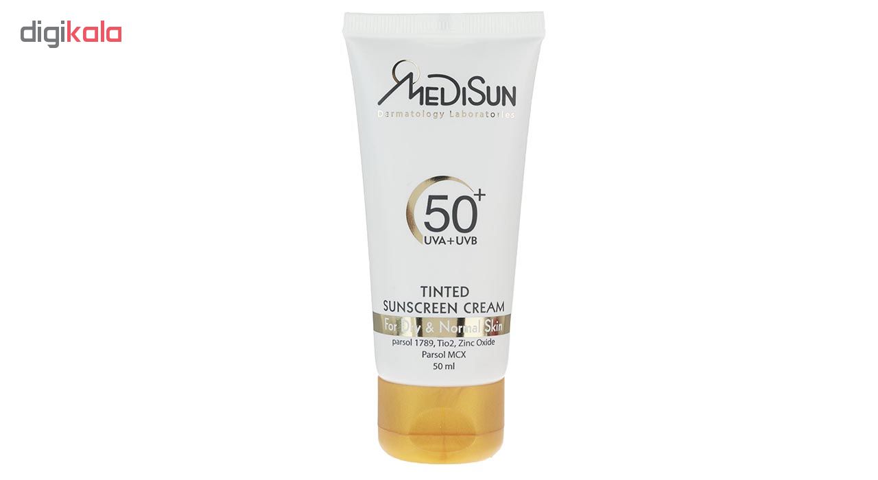 کرم ضد آفتاب مدیسان سری Dry And Normal Skin مدل Tinted حجم 50 میلی لیتر -  - 4