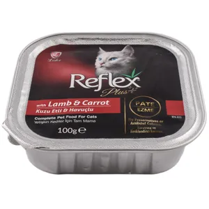 خوراک کاسه ای گربه مدل REFLEX PLUS گوشت بره و هویج وزن 100 گرمی