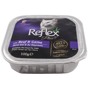 خوراک کاسه ای گربه مدل REFLEX PLUS گوشت گاو وزن 100 گرمی