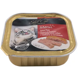 خوراک گربه ایدل کت مدل MENU حاوی گوشت خرگوش و جگر وزن 100 گرمی