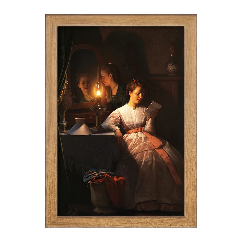 تابلو خندالو مدل نقاشی نامه عاشقانه اثر پتروس ون شندل کد F12262