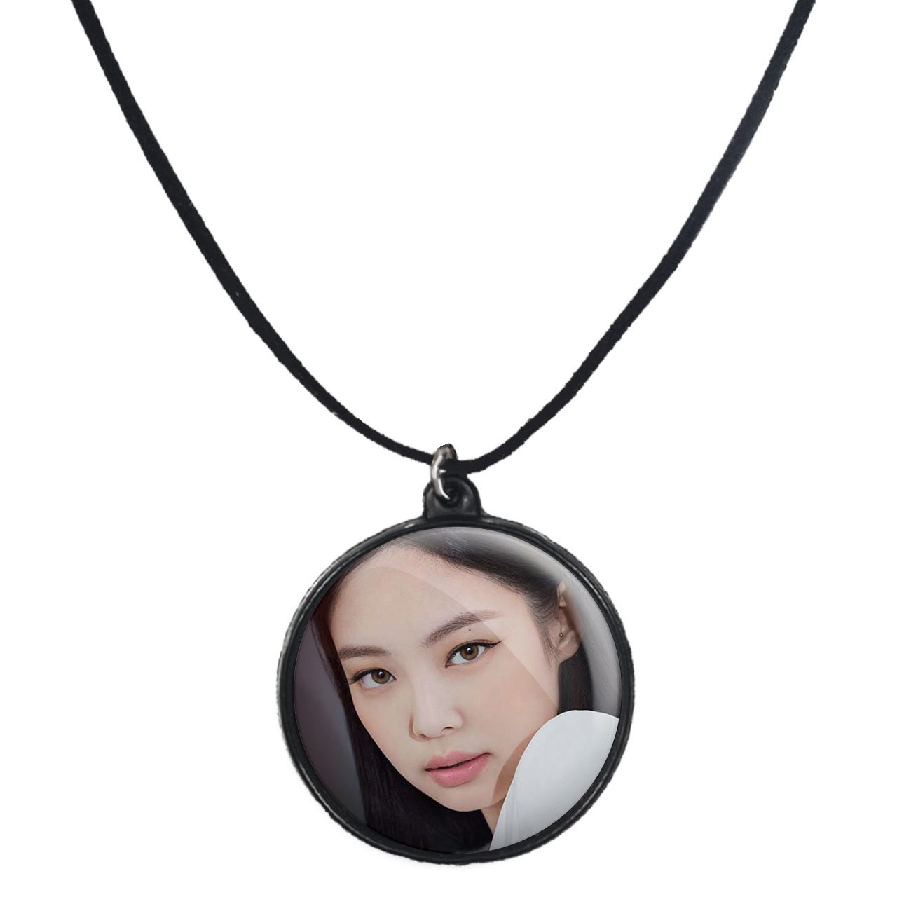 گردنبند پرمانه طرح بلک پینک کد pmb.6769 مدل دو طرفه