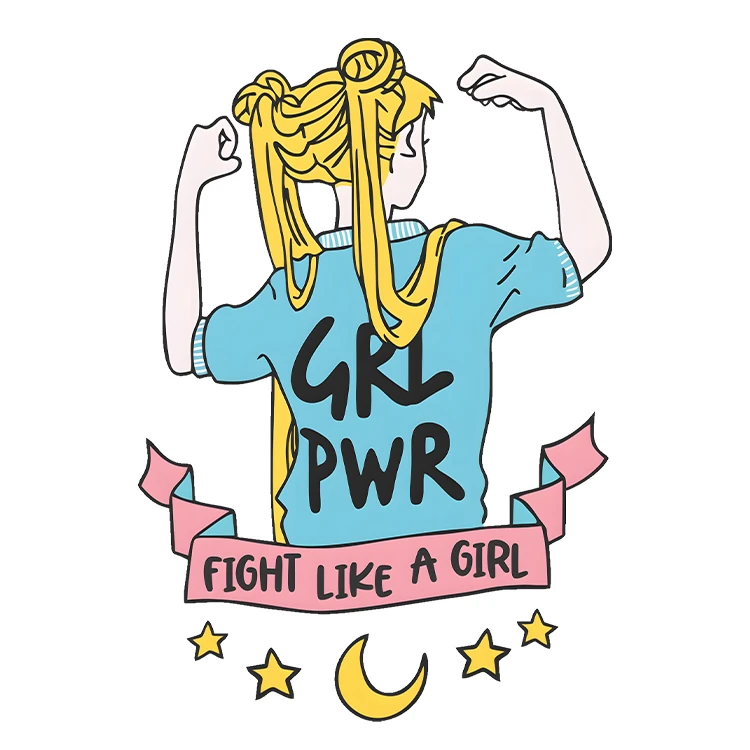 استیکر پارچه و لباس پاد آفرین مدل کارتونی کیوت فانتزی دخترانه کد S5087