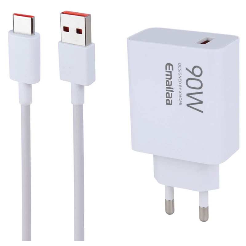 شارژر دیواری 90 وات ایمالا مدل POCO X7 PRO به همراه کابل تبدیل USB به USB-C
