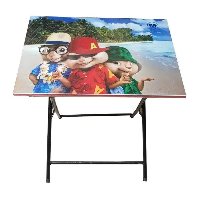 ست میز تحریر و صندلی آسایش مدل تاشو نرمال طرح آلوین و سنجاب ها