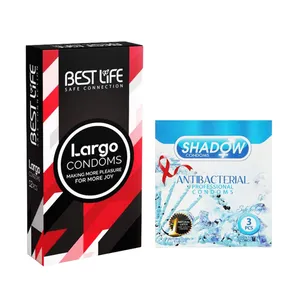 کاندوم بست لایف مدل Largo بسته 12 عددی به همراه کاندوم شادو مدل Anti Bacterial بسته 3 عددی 
