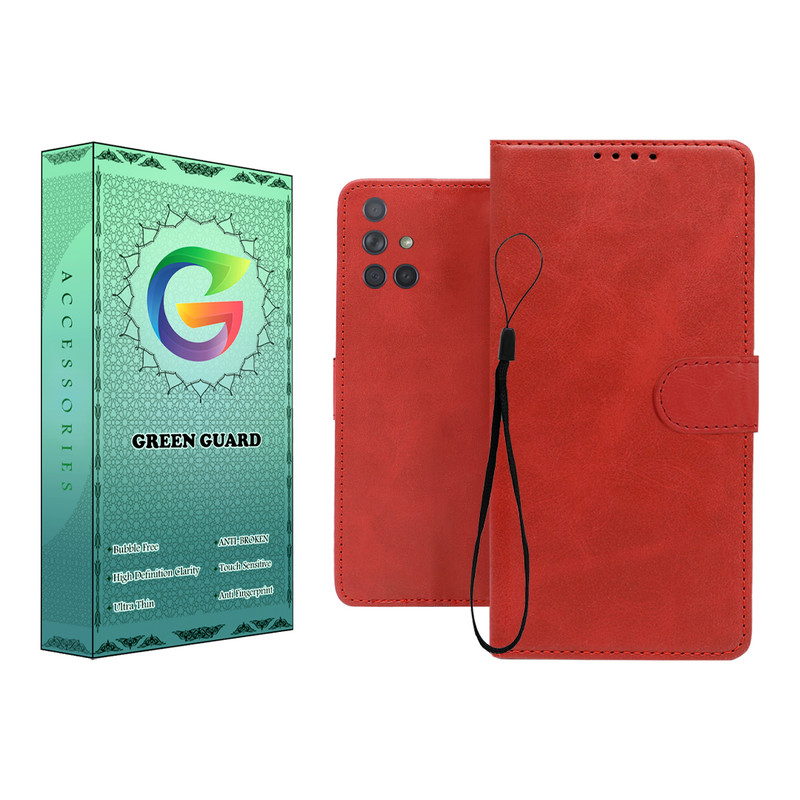 کیف کلاسوری گرین گارد طرح چرمی مدل Landing مناسب برای گوشی موبایل سامسونگ Galaxy A71 به همراه بند آویز