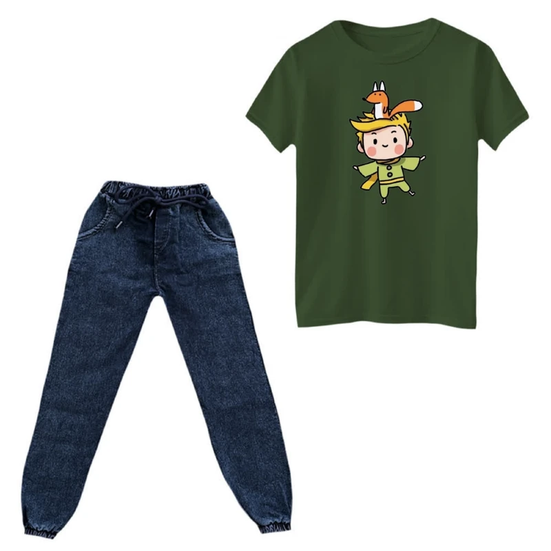 ست تی‌شرت و شلوار دخترانه مدل شازده کوچولو و روباه