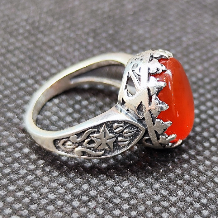 انگشتر نقره مردانه مدل سنگ عقیق یمنی کد 220 انگشتر نقره مردانه مدل سنگ عقیق یمنی کد 220