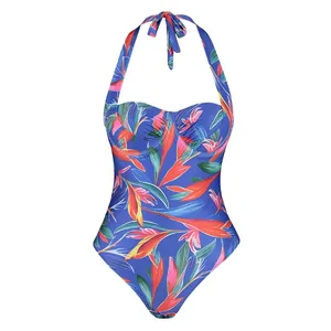 مایو زنانه مدل NEWDRKBLUFLOWR