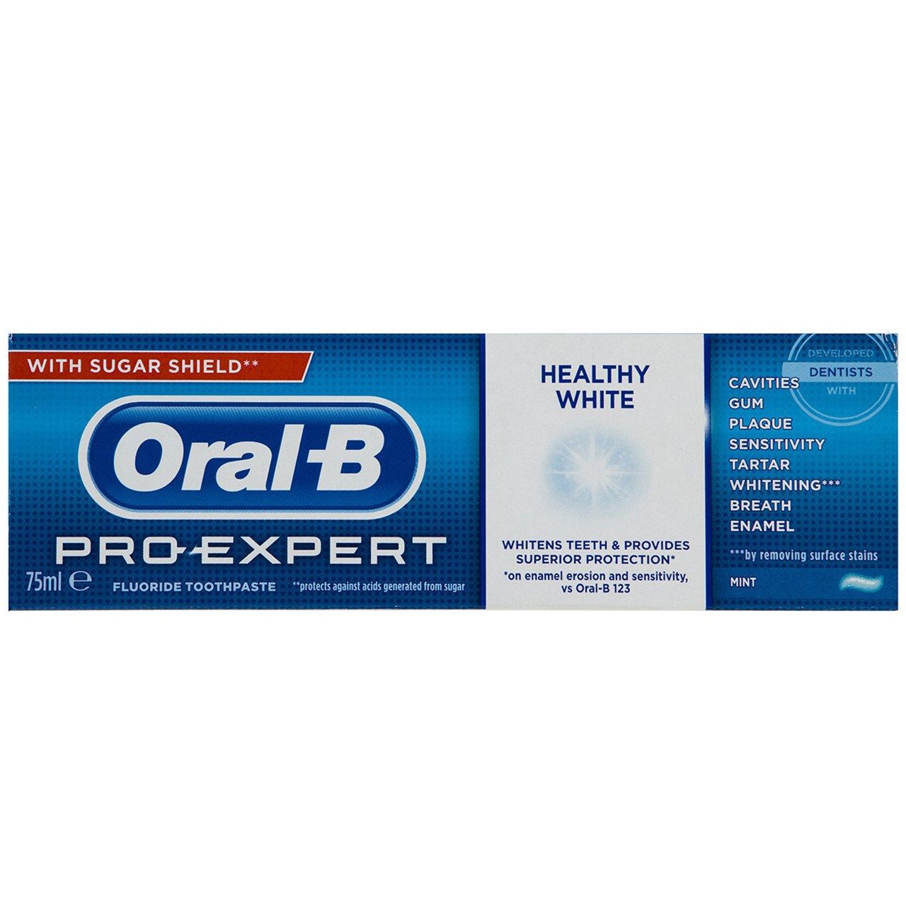 خمیر دندان سفید کننده اورال-بی مدل Pro Expert Healthy White حجم 75 میلی لیتر