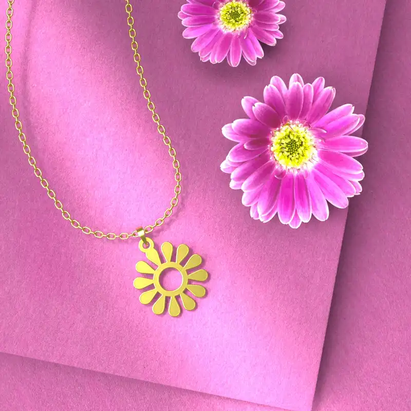 گردنبند طلا 18 عیار زنانه مدوپد مدل هندسی کد D3-1-1143