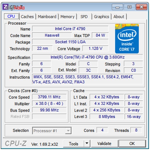 پردازنده مرکزی اینتل سری Haswell مدل  Core i7-4790
