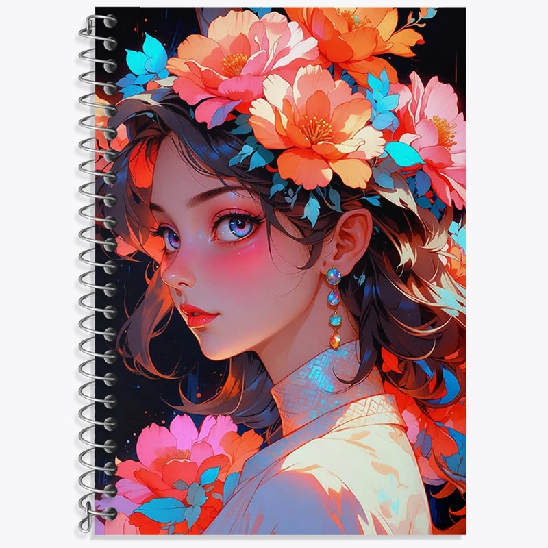 دفتر زبان 50 برگ خندالو مدل دو خط طرح دخترانه کد N1426