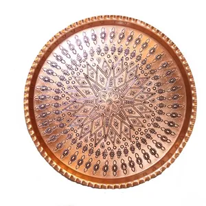 سینی مسی زنجان قطر 22 سانتی‌متر کد KL06