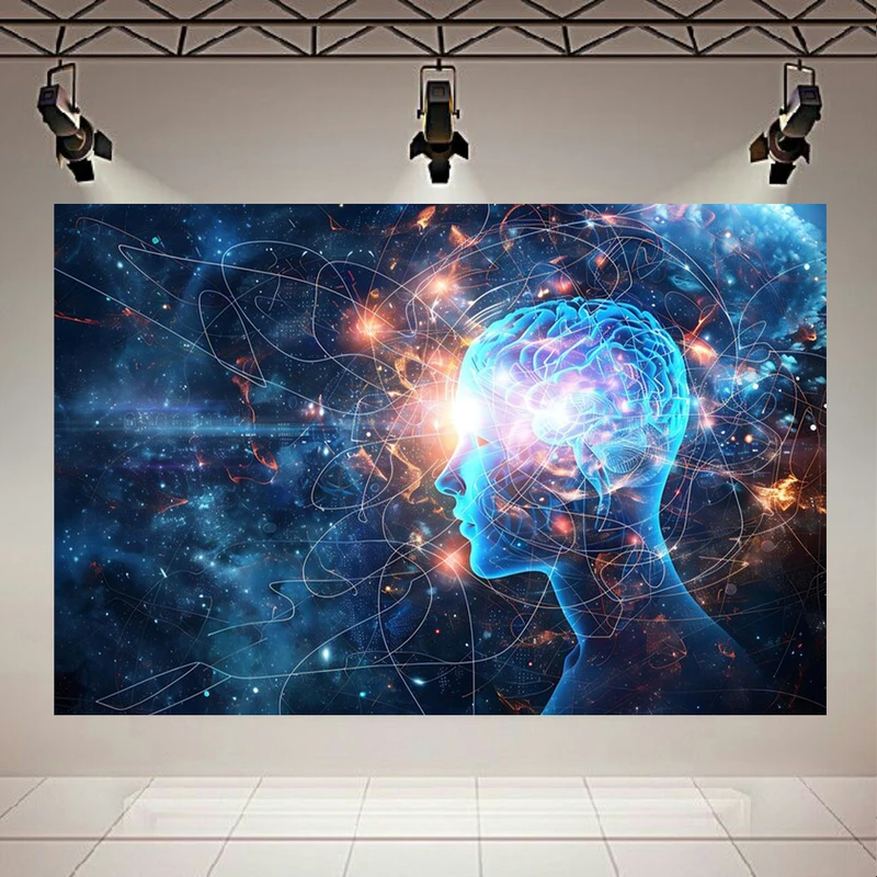 پوستر طرح مخمل دیجیتال انتزاعی مدل مغز انسان کد AR305612