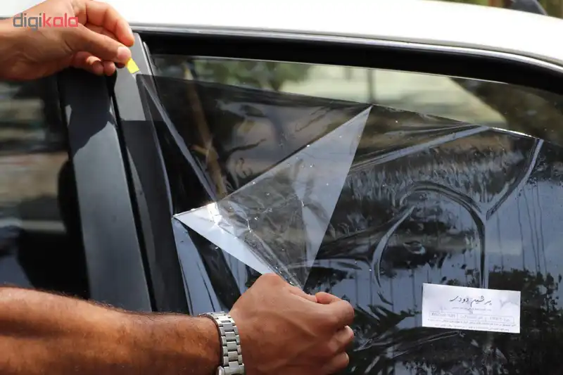 برچسب دودی شیشه خودرو مدل QUALITY USA مناسب برای خودروی پراید