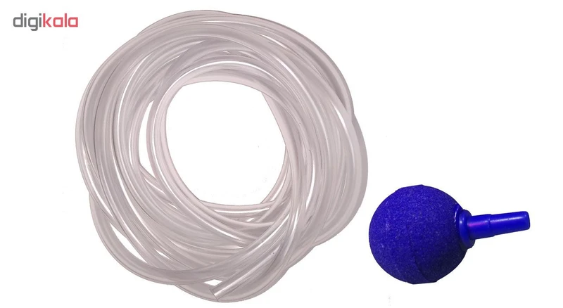 عکس شماره 2 : شلنگ هوای آکواریوم مدل 5 mبه همراه سنگ هوا مدل توپی