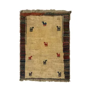 گبه دستباف 0.5 متری مدل بافت قشقای شیراز کد NKP-sgp48