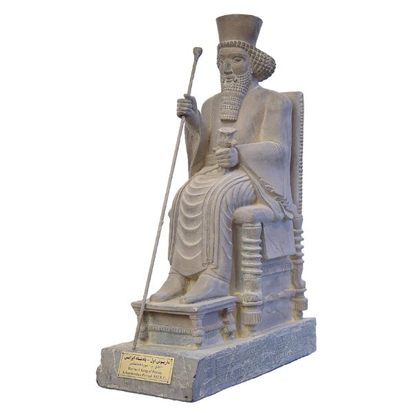 مجسمه داریوش بر تخت کارگاه تندیس و پیکره شهریار کد MO1330 سایز بزرگ