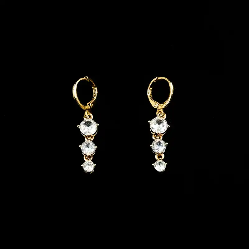 گوشواره زنانه مدل نگین آویزدار