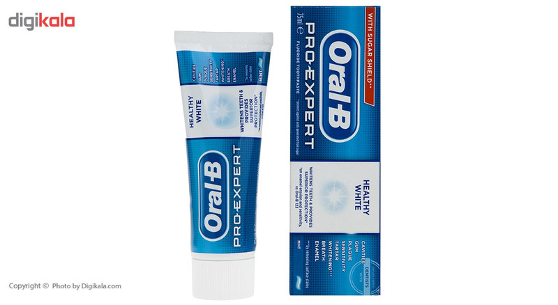 خمیر دندان سفید کننده اورال-بی مدل Pro Expert Healthy White حجم 75 میلی لیتر