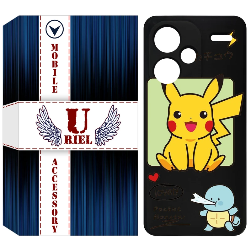 کاور یوریل قاب مدل KSH کد 28 طرح پوکمون مناسب برای گوشی موبایل شیائومی Redmi Note 13 Pro Plus