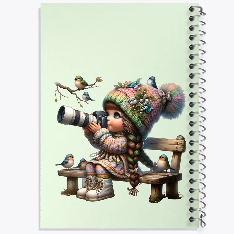 دفتر شطرنجی 50 برگ خندالو طرح دختر عکاس کد N5523