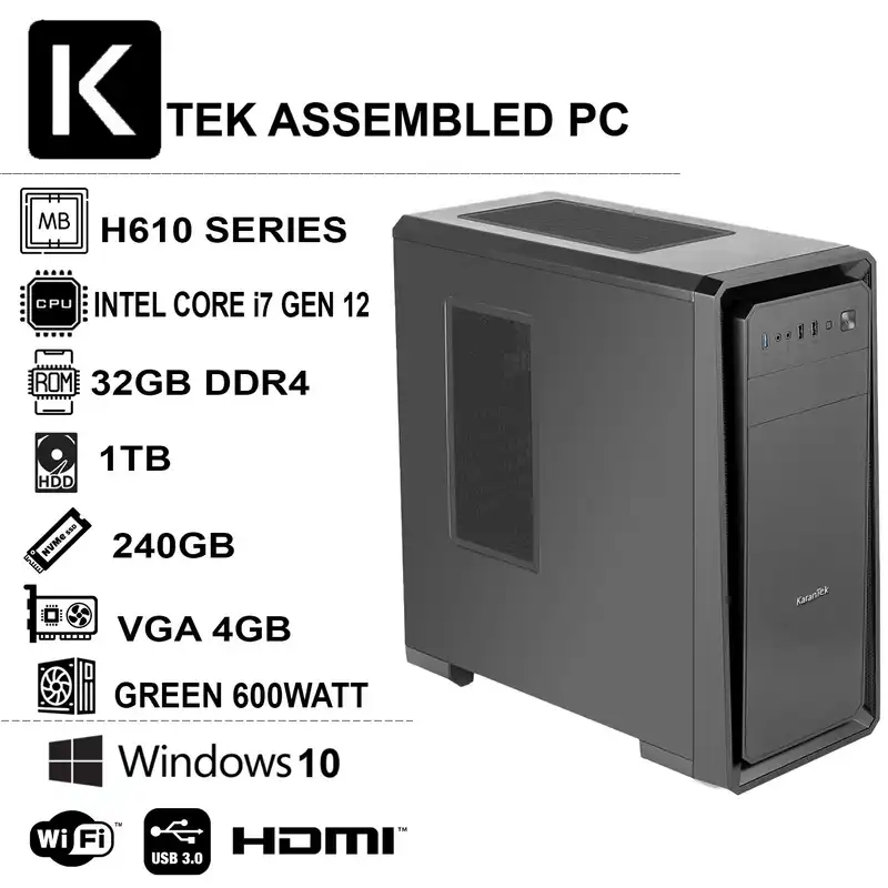 کامپیوتر دسکتاپ کران تک مدل GEN12-i7321S2 VGA 4GB