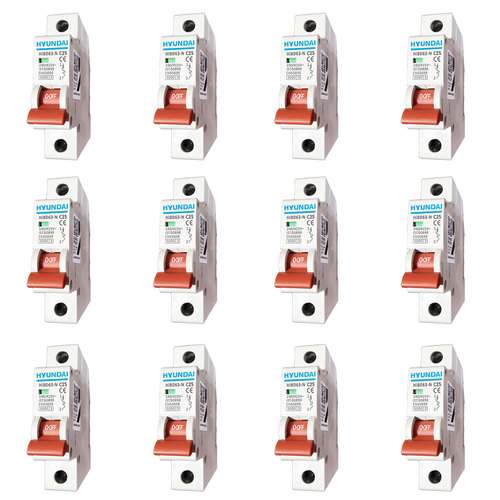 فیوز مینیاتوری تک فاز 25 آمپر هیوندای کد C25 بسته 12 عددی 