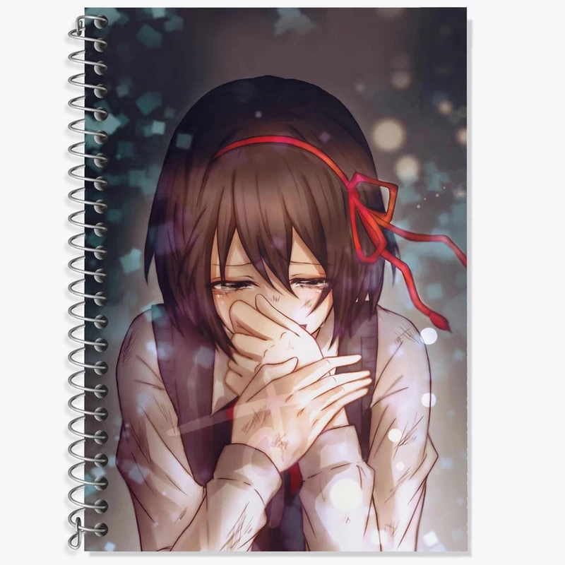 دفتر زبان 50 برگ خندالو مدل سه خط طرح میتسویا میامیزو انیمه یورنیم Your Name کد 16263