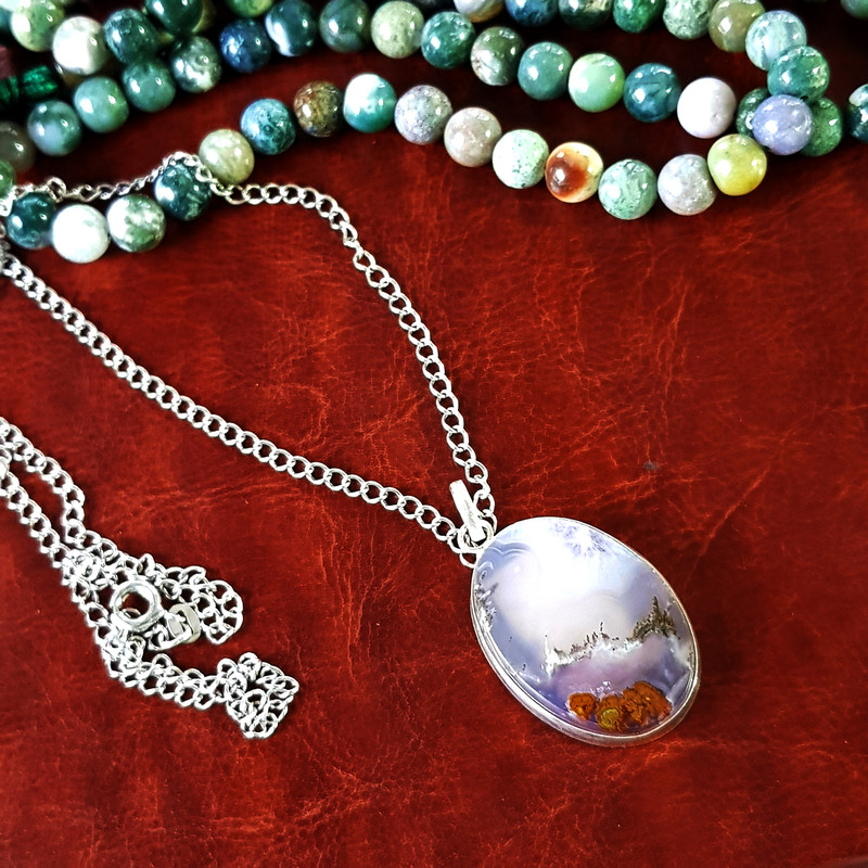 آویز گردنبند نقره زنانه سلین کالا مدل عقیق شجر ce-shaj16