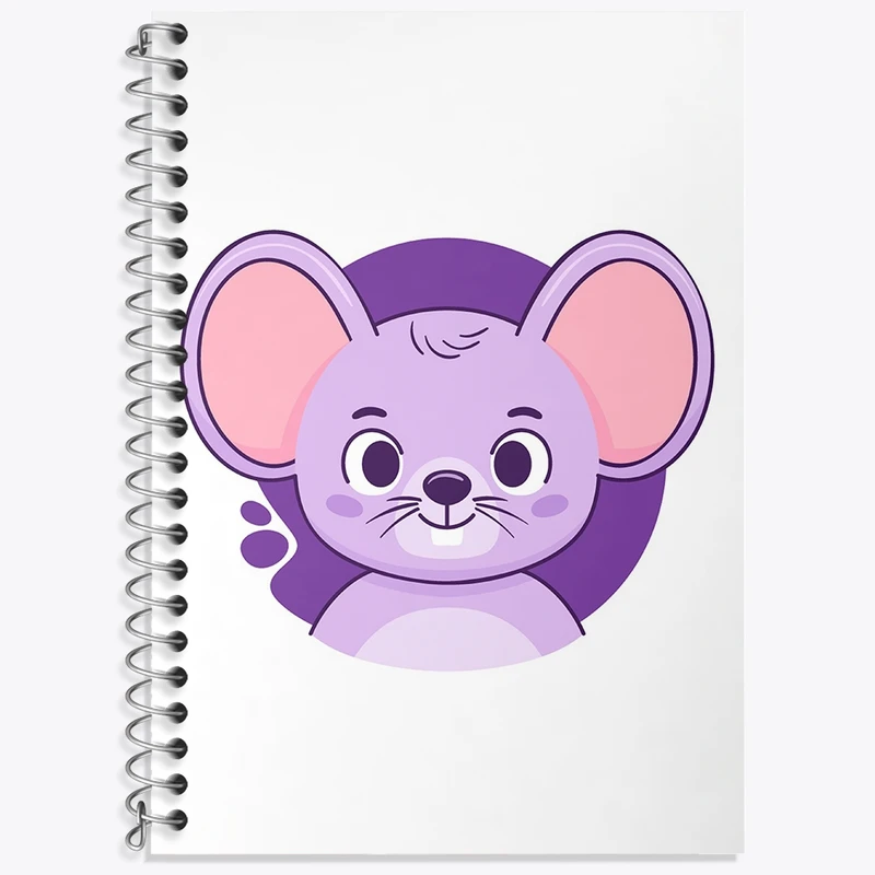 دفتر زبان 50 برگ خندالو مدل سه خط طرح موش حیوانات بامزه کد 37150