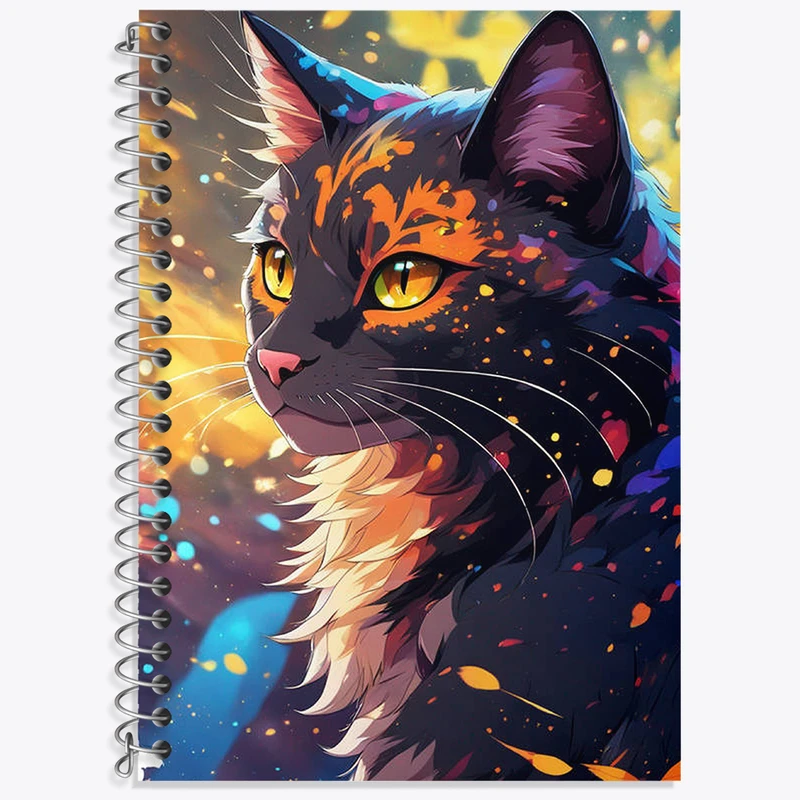 دفتر زبان 50 برگ خندالو مدل دو خط طرح گربه (Cat) کد N1991