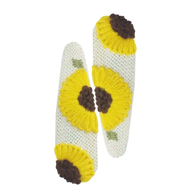 گیره مو دخترانه مدل تق تقی آفتابگردون  بسته 2 عددی