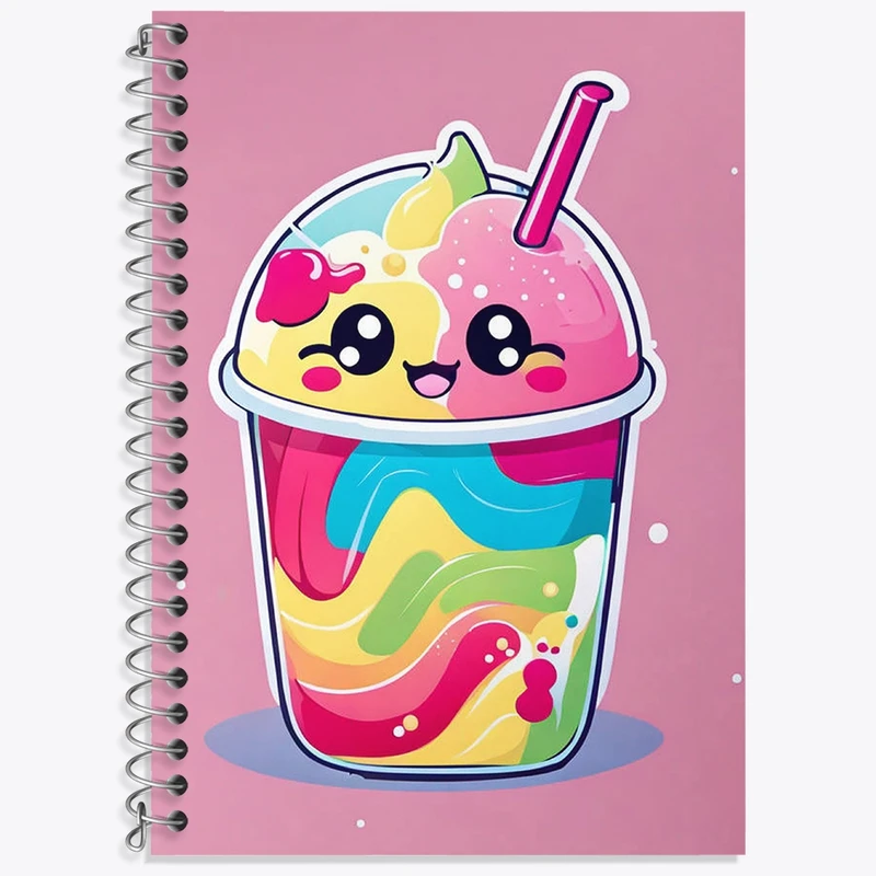 دفتر زبان 50 برگ خندالو مدل دو خط طرح شیک کیوت کد N1451