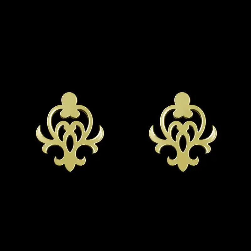 گوشواره طلا 18 عیار زنانه مدوپد مدل هندسی کد GA1-15157