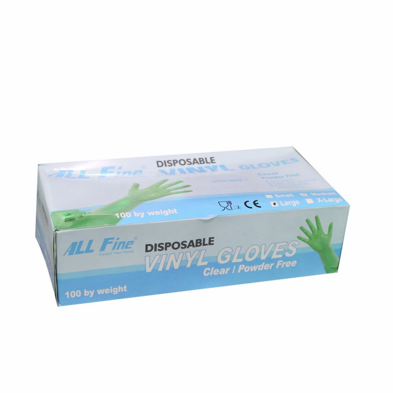 دستکش وینیل آلفاین مدل 01L سایز لارج بسته 100 عددی