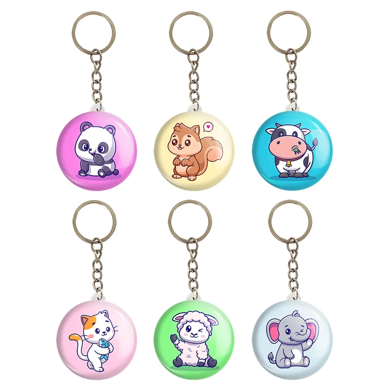 جاکلیدی خندالو مدل حیوانات بامزه Cute Animals کد 1620A مجموعه 6 عددی