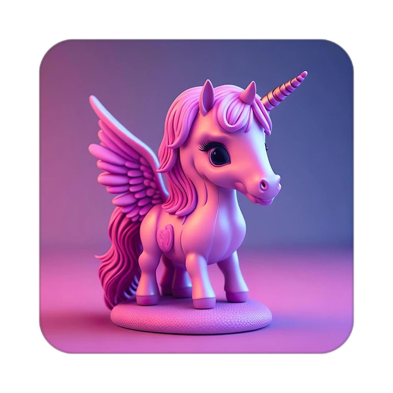 زیر لیوانی کاکتی طرح اسب تک شاخ و یونیکورن مدل mp31772