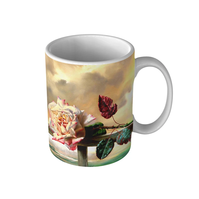 ماگ مدل MG1065 طرح نقاشی گل رز و غروب آفتاب