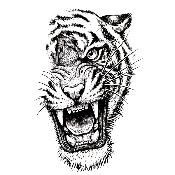 استیکر پارچه و لباس پاد آفرین طرح ببر کد 3775