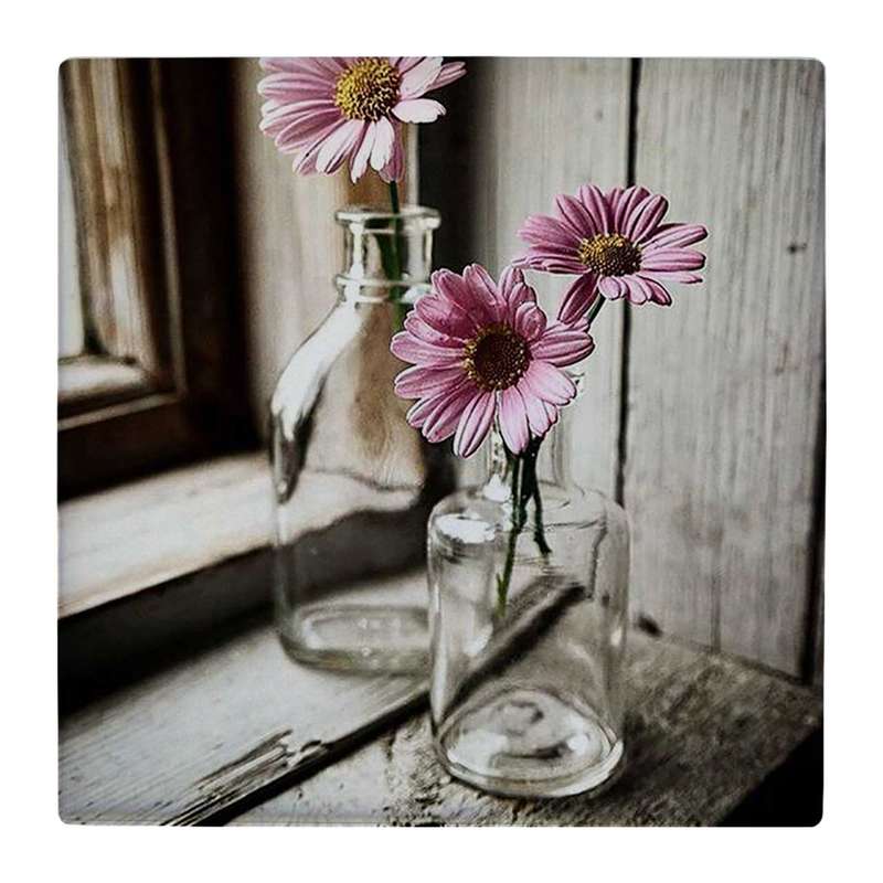 زیر لیوانی  طرح گلدان شیشه ای و پنجره کد    4793694_3480